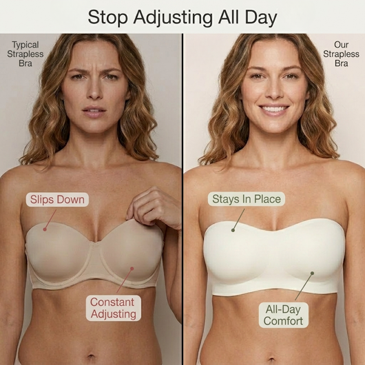 Non-Slip Strapless Bra
