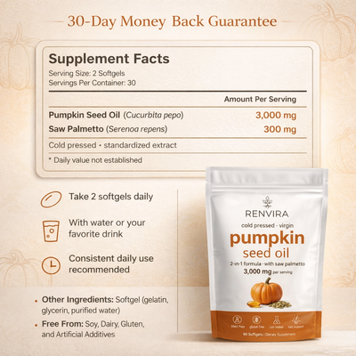 Cold Pressed Pumpkin Seed Oil Softgels