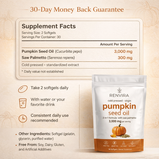 Cold Pressed Pumpkin Seed Oil Softgels